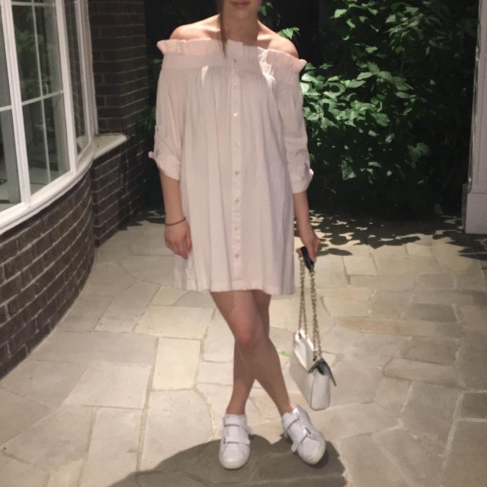 MinkPink Pink Off Shoulder Dress